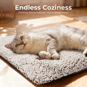 Mora Pets Self-Warming Cat Bed with Removable Cover, Light Grey, Small