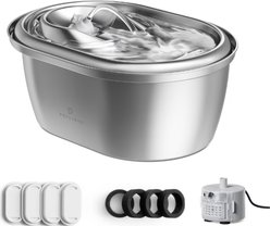 Petlibro Stainless Steel Dog & Cat Water Fountain, 3-L + 1 Replacement Water Pump
