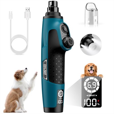 Bousnic Bousnic Smart 6-Speed Quiet Cat & Dog Nail Grinder, Blue