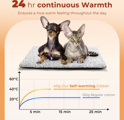 Show full view: Mora Pets Self-Warming Cat Bed with Removable Cover, Light Grey, Small slide 8 of 10