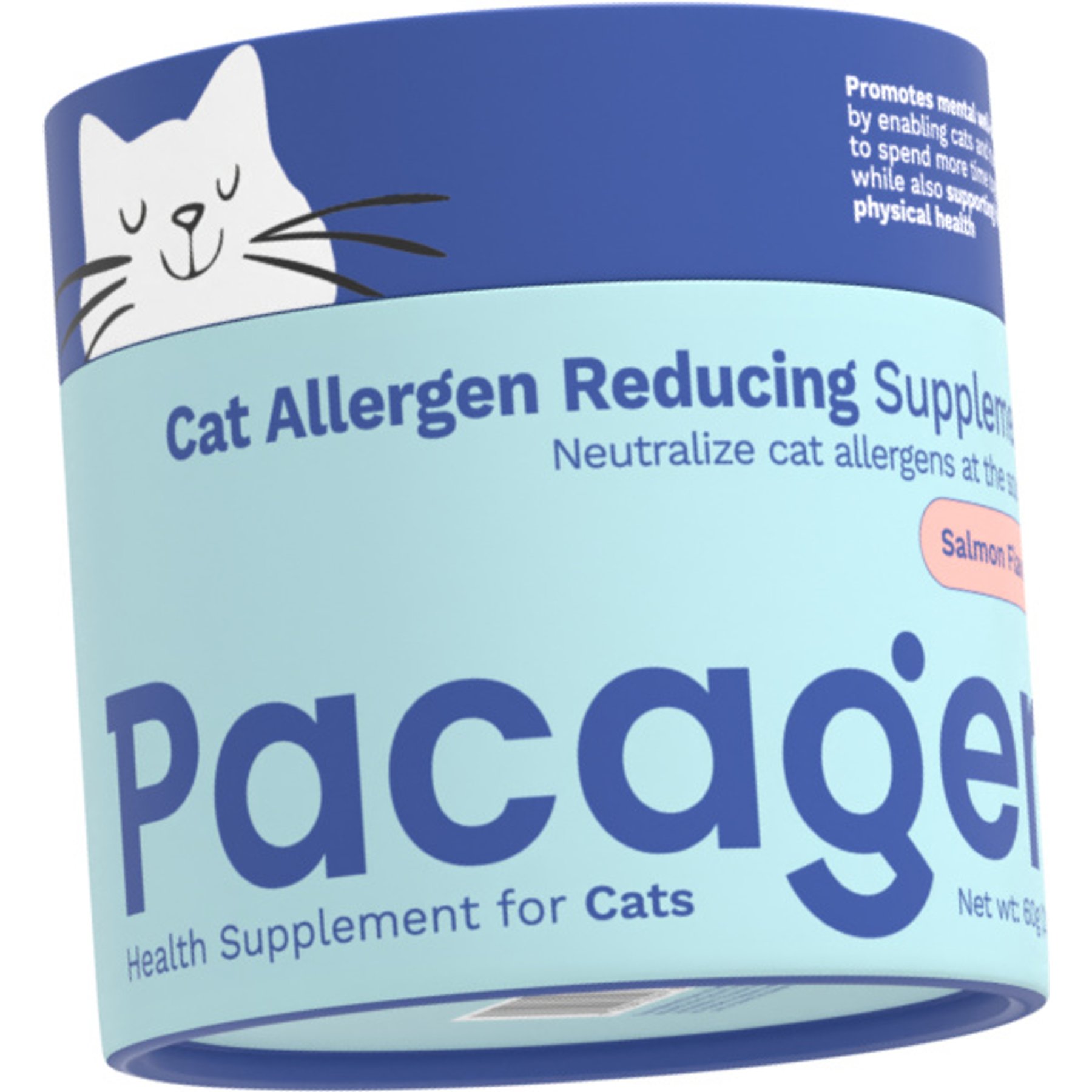 Pacagen Salmon Flavored Powder Allergen Reducing Supplement for Cats, 1 count