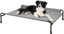 Veehoo Cooling Elevated Dog Bed with Guardrail & Headrest, Black Sliver, Medium