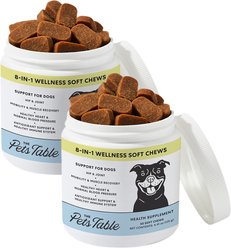 The Pets Table 8-in-1 Chicken Flavored All in One Wellness Soft Chew Vitamin Supplement for Dogs, 100 count bundle