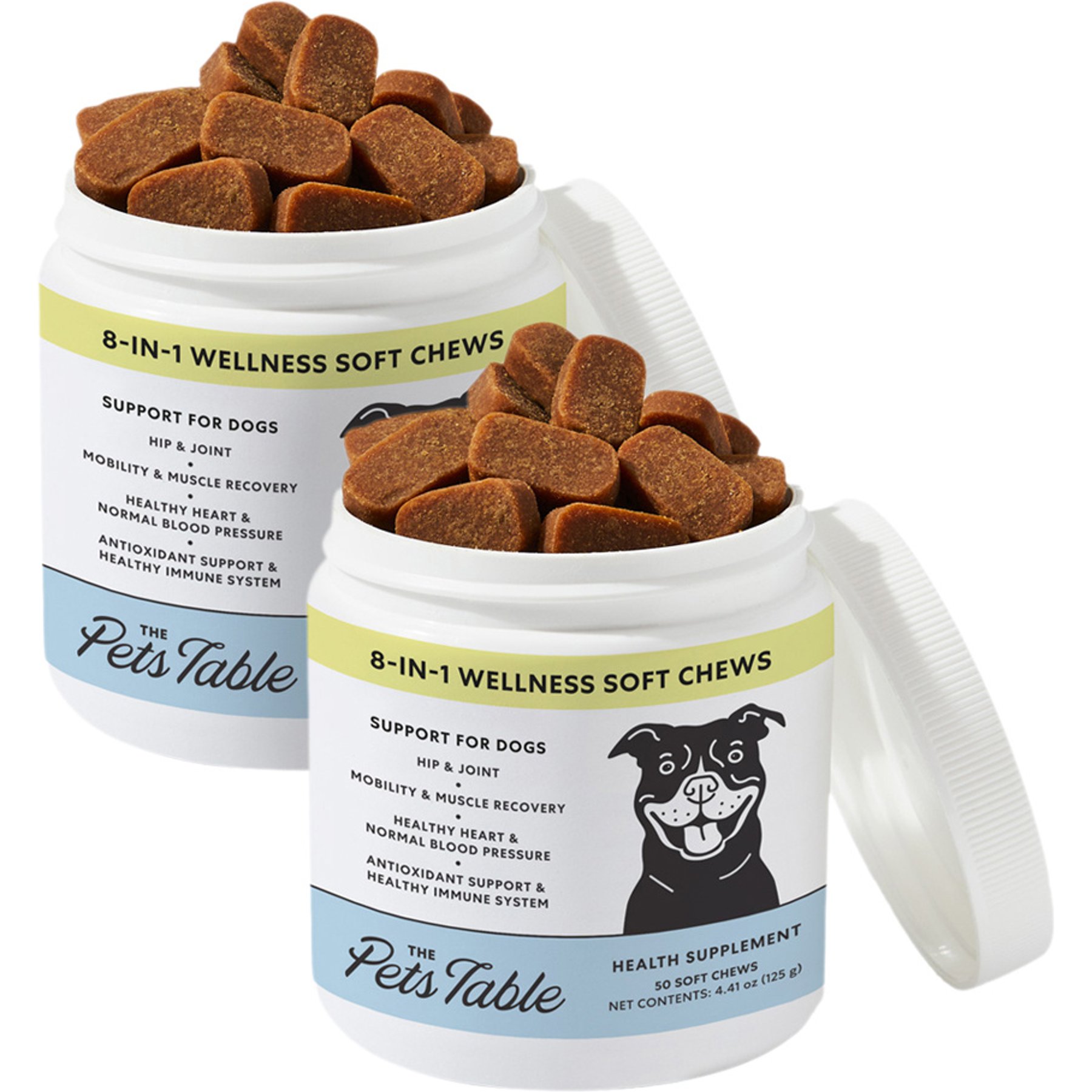 The Pets Table 8-in-1 Chicken Flavored All in One Wellness Soft Chew Vitamin Supplement for Dogs, 100 count bundle