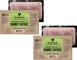 Vital Essentials Frozen Raw Patties Grain-Free Rabbit Entree Dog Food, 9.4-lb bundle