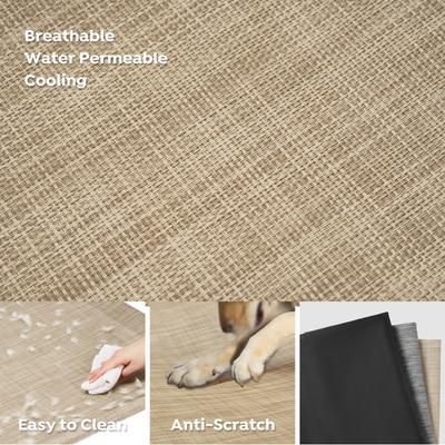 Show full view: Veehoo Cooling Elevated Dog Bed with Guardrail & Headrest, Beige Coffee, Medium slide 5 of 11