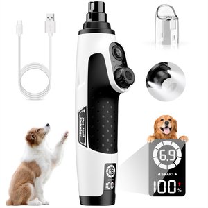 Bousnic Smart 6-Speed Quiet Cat & Dog Nail Grinder, White