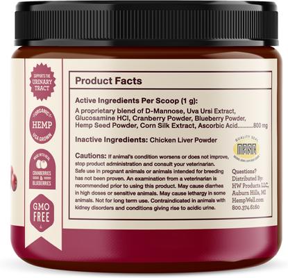 Show full view: Hemp Well Bladder Support Powder Supplement for Dogs & Cats, 2.11-oz jar slide 5 of 7