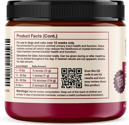 Show full view: Hemp Well Bladder Support Powder Supplement for Dogs & Cats, 2.11-oz jar slide 6 of 7