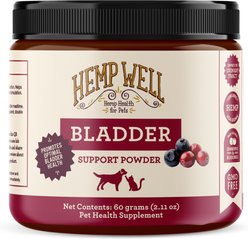 Hemp Well Bladder Support Powder Supplement for Dogs & Cats, 2.11-oz jar