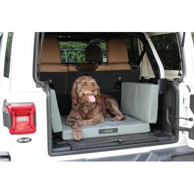 Jeep Jeep Foldable Orthopedic Trunk Elevated Dog Bed with Removable Cover, Grey, Large
