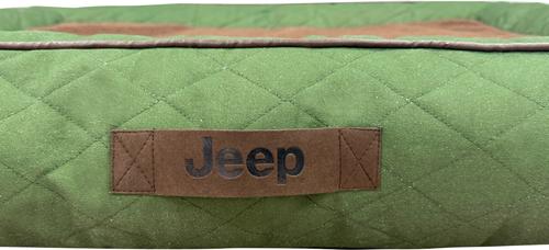 Show full view: Jeep Quilted Canvas Low-Profile Orthopedic Bolster Cat & Dog Bed with Removable Cover, Green, Medium slide 5 of 6