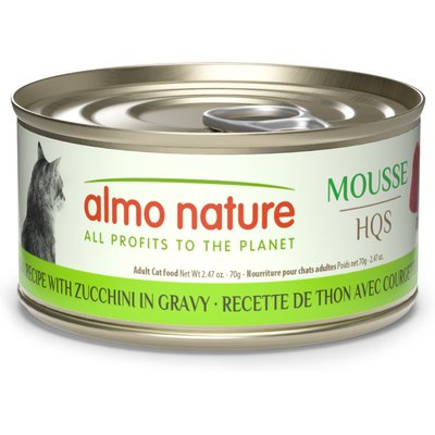 Almo Nature Almo Nature Mousse HQS Tuna with Zucchini Recipe in Gravy Grain-Free Wet Cat Food, 2.47-oz can, case of 24