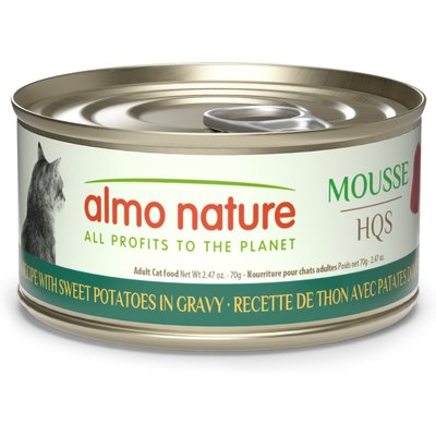 Almo Nature Almo Nature Mousse HQS Tuna Fillet with Sweet Potatoes Recipe in Gravy Grain-Free Wet Cat Food, 2.47-oz can, case of 24