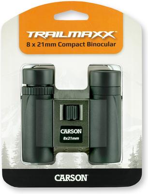 Show full view: Carson TrailMaxx Compact & Lightweight TM-821 8 x 21-mm Binocular with Pouch, Strap & Lens Cloth, Black slide 2 of 7
