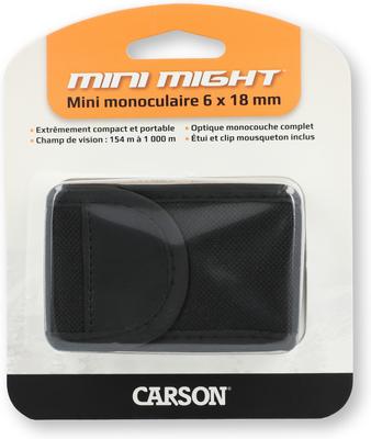 Show full view: Carson Mini Might Pocket MM-618 6 x 18-mm Monocular, Gray/Black slide 3 of 9