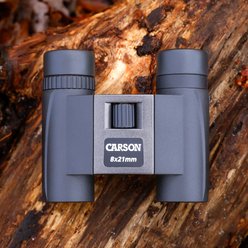 Carson TrailMaxx Compact & Lightweight TM-821 8 x 21-mm Binocular with Pouch, Strap & Lens Cloth, Black