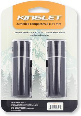 Show full view: Carson Kinglet Lightweight & Compact KB-821 8 x 21-mm Roof Prism Binocular, Black slide 3 of 7