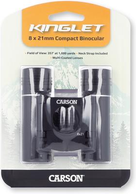 Show full view: Carson Kinglet Lightweight & Compact KB-821 8 x 21-mm Roof Prism Binocular, Black slide 2 of 7