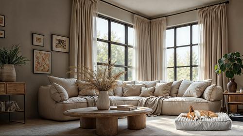 Show full view: Petmate Square Mattress Pillow Dog Bed with Removable Cover, Beige/Blue/Charcoal, Large: 30 x 30-in slide 4 of 4