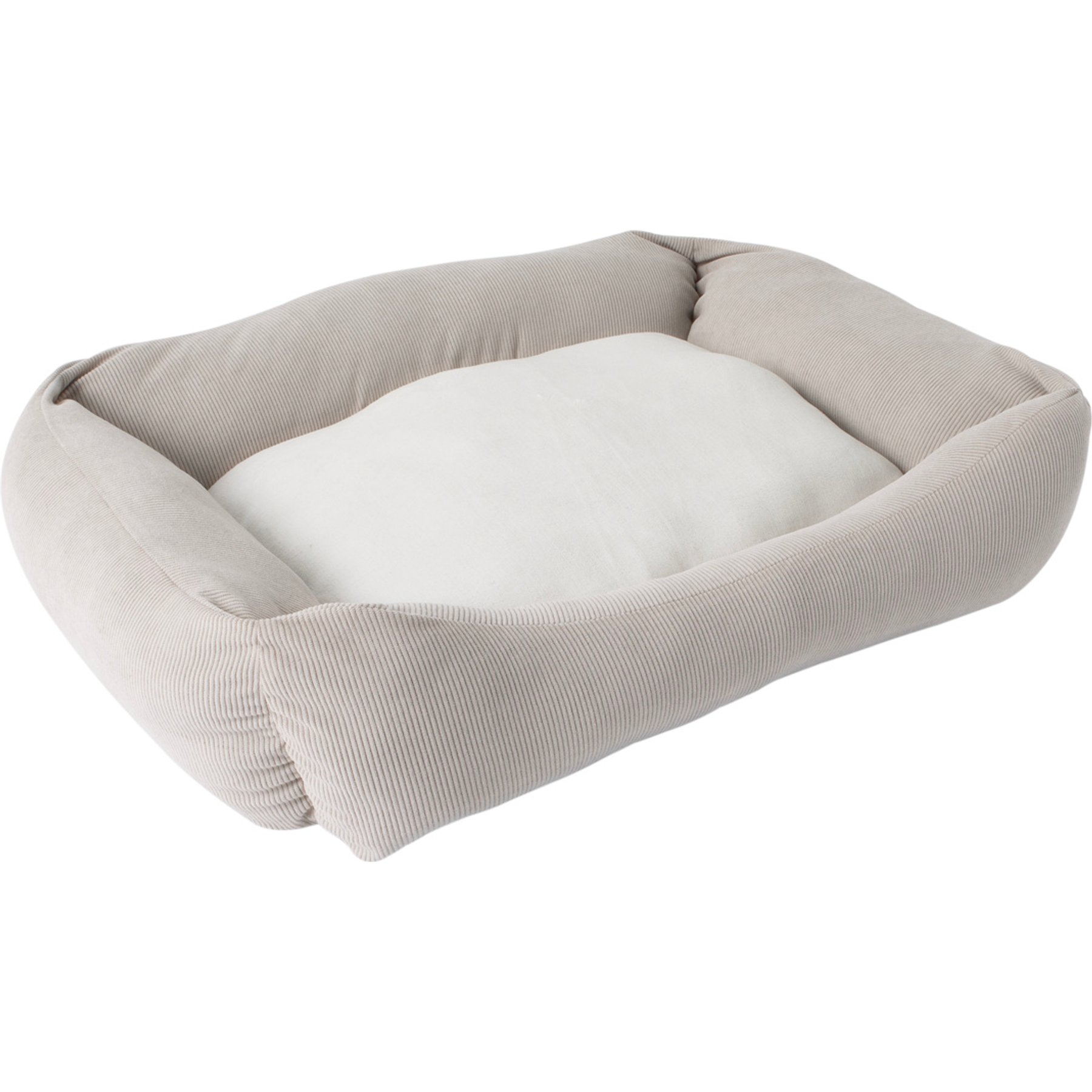 Petmate Corduroy Gusset Bolster Dog Bed, Olive/Ivory, Large: 30 x 24-in