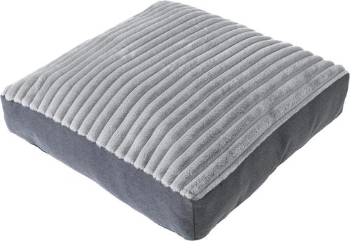 Show full view: Petmate Square Mattress Pillow Dog Bed with Removable Cover, Beige/Blue/Charcoal, Large: 30 x 30-in slide 3 of 4