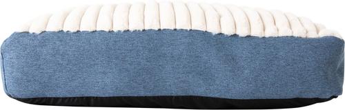 Show full view: Petmate Square Mattress Pillow Dog Bed with Removable Cover, Beige/Blue/Charcoal, Large: 30 x 30-in slide 2 of 4