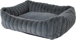 Petmate Lavender Infused Plush Cuddler Bolster Dog Bed, Navy, Medium: 20 x 16-in