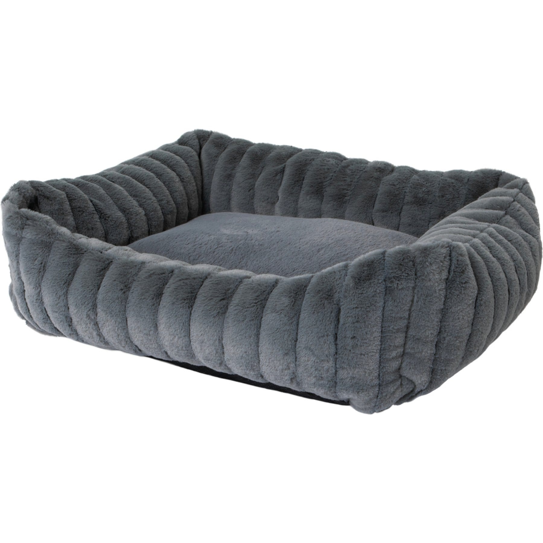 Petmate Lavender Infused Plush Cuddler Bolster Dog Bed, Navy, Medium: 20 x 16-in