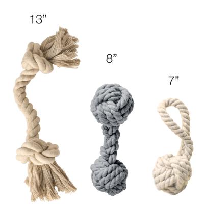 Show full view: Pet Passion Brady Braided Rope Tug Dog Toy, Sandy Chic, 3 count slide 5 of 6