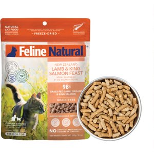 Feline Natural New Zealand Lamb & King Salmon Feast Grain-Free Freeze-Dried Cat Food, 3.5-oz bag