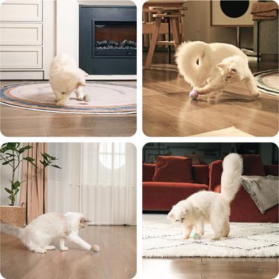 Show full view: Cheerble Ball M3 Automatic Running & Bouncing Cat Ball Toy with Synthetic Fiber Shell, Apricot Beige slide 7 of 9