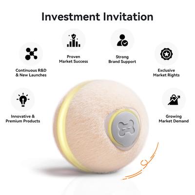 Show full view: Cheerble Ball M3 Automatic Running & Bouncing Cat Ball Toy with Synthetic Fiber Shell, Apricot Beige slide 4 of 9