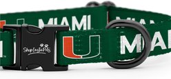 ShopInstaPets Miami Hurricanes Adjustable Dog Collar, Green, Small: 16.5-in neck, 1/2-in wide slide 2 of 4
