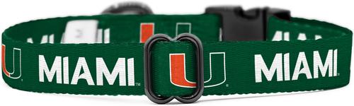 Show full view: ShopInstaPets Miami Hurricanes Adjustable Dog Collar, Green, Medium: 19-in neck, 3/4-in wide slide 5 of 5