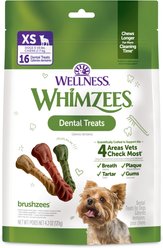 WHIMZEES by Wellness Brushzees Dental Chews Natural Grain-Free Dental Dog Treats, Extra Small, 16 count