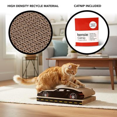 Show full view: Kensie Car 2-piece Cat Scratcher Set with Catnip, Black slide 4 of 6