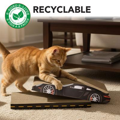 Show full view: Kensie Car 2-piece Cat Scratcher Set with Catnip, Black slide 5 of 6