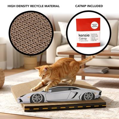 Show full view: Kensie Car 3-piece Cat Scratcher Set with Catnip, White slide 4 of 7