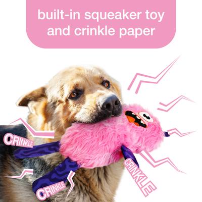 Show full view: Kensie Eye Monster Faux Fur Jumbo Plush Dog Toy with Squeakers & Crinkle Sounds, Pink, 20-in slide 4 of 6