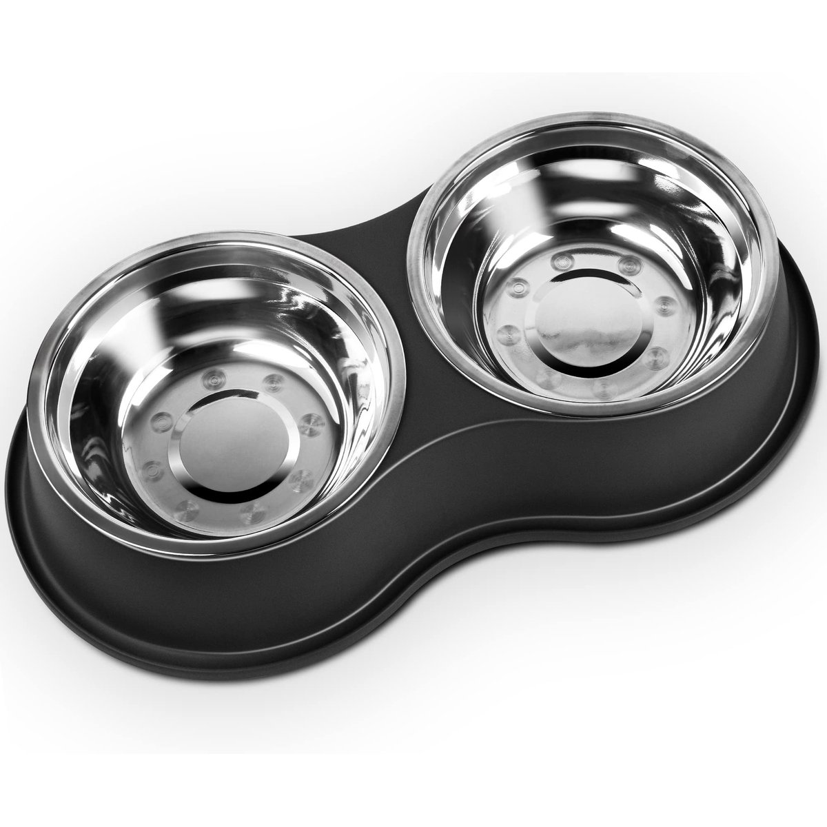 UPSKY Non-Slip Resin Station Skid-Proof Stainless Steel Dog & Cat Water & Food Bowls, Black, 60-oz