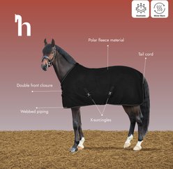 Horze Kiel Fleece Horse Cooler, Dark Red, 78-in slide 2 of 9