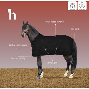 Horze Kiel Fleece Horse Cooler, Dark Navy, 78-in