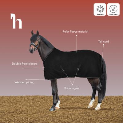 Show full view: Horze Kiel Fleece Horse Cooler, Dark Navy, 78-in slide 3 of 10
