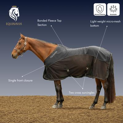 Show full view: Equinavia Sommer NordicAir Stable Horse Sheet, Black/Grey, 80-in slide 3 of 7