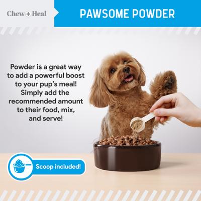Show full view: Chew + Heal Advanced Dental Support Powder with 6 Active Ingredients Dental Supplement for Dogs, 4-oz jar slide 7 of 10