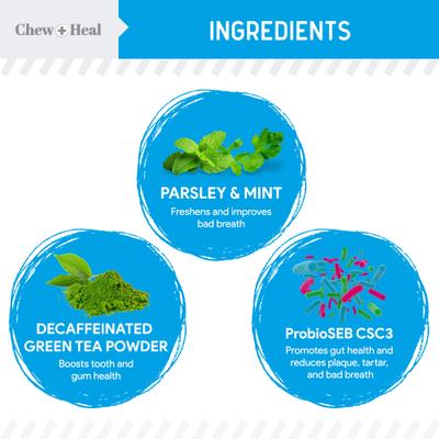 Show full view: Chew + Heal Advanced Dental Support Powder with 6 Active Ingredients Dental Supplement for Dogs, 4-oz jar slide 4 of 10