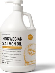 Chew + Heal Norwegian Salmon Oil Skin & Coat Supplement for Dogs & Cats, 64-fl oz bottle