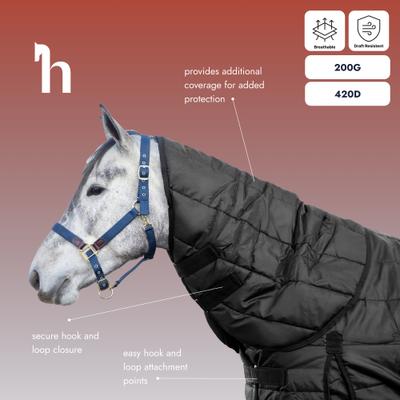 Show full view: Horze Nevada 200-g Horse Stable Blanket Neck Cover, Black, Large slide 3 of 3
