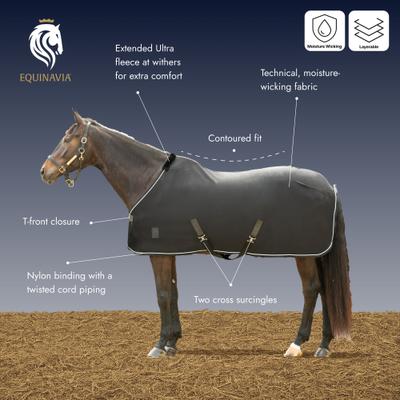 Show full view: Equinavia Torr Quick Dry Horse Cooler, Black, 82-in slide 3 of 3